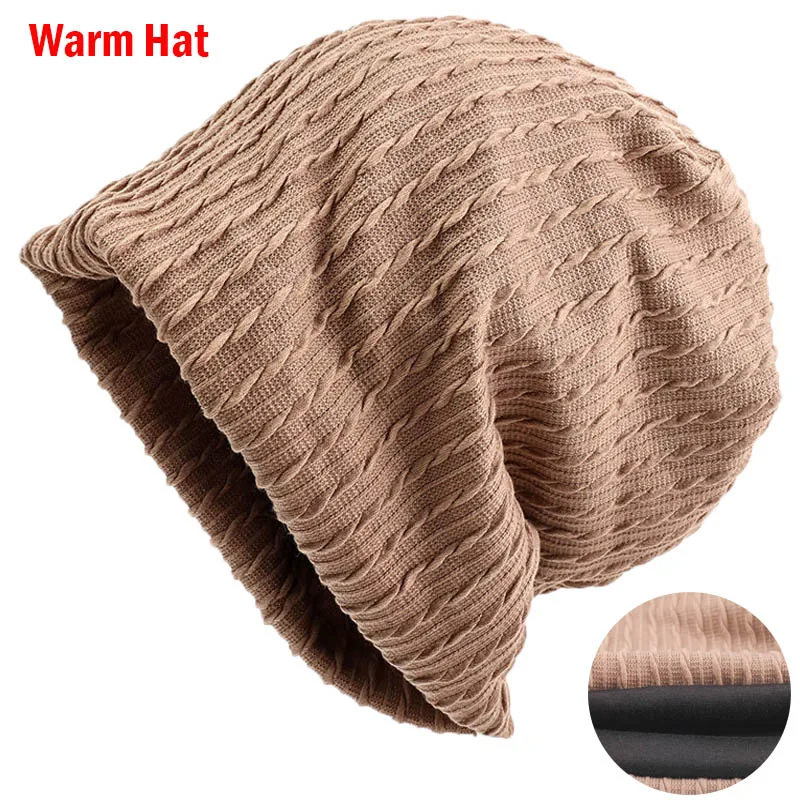 

Solid Casual Breathable Beanies Hat Knitted Warm Winter Women Men Spring Warm Beanies Skullies Soft Hat Outdoor Plus Velvet