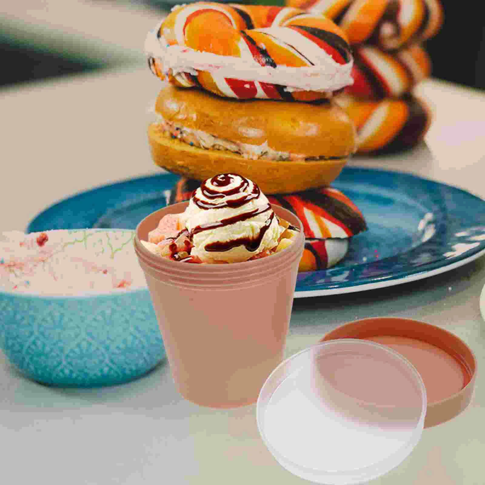 

Ice Cream Container Freezer Storage Containers Kitchen Supplies Accessories Reusable Keeper Plastic Cabinet