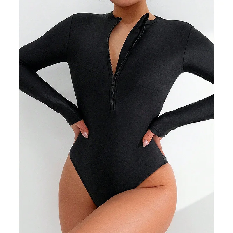 Print Long sleeve One-Piece Swimsuit Women Bikinis Beach Long-Sleeved |