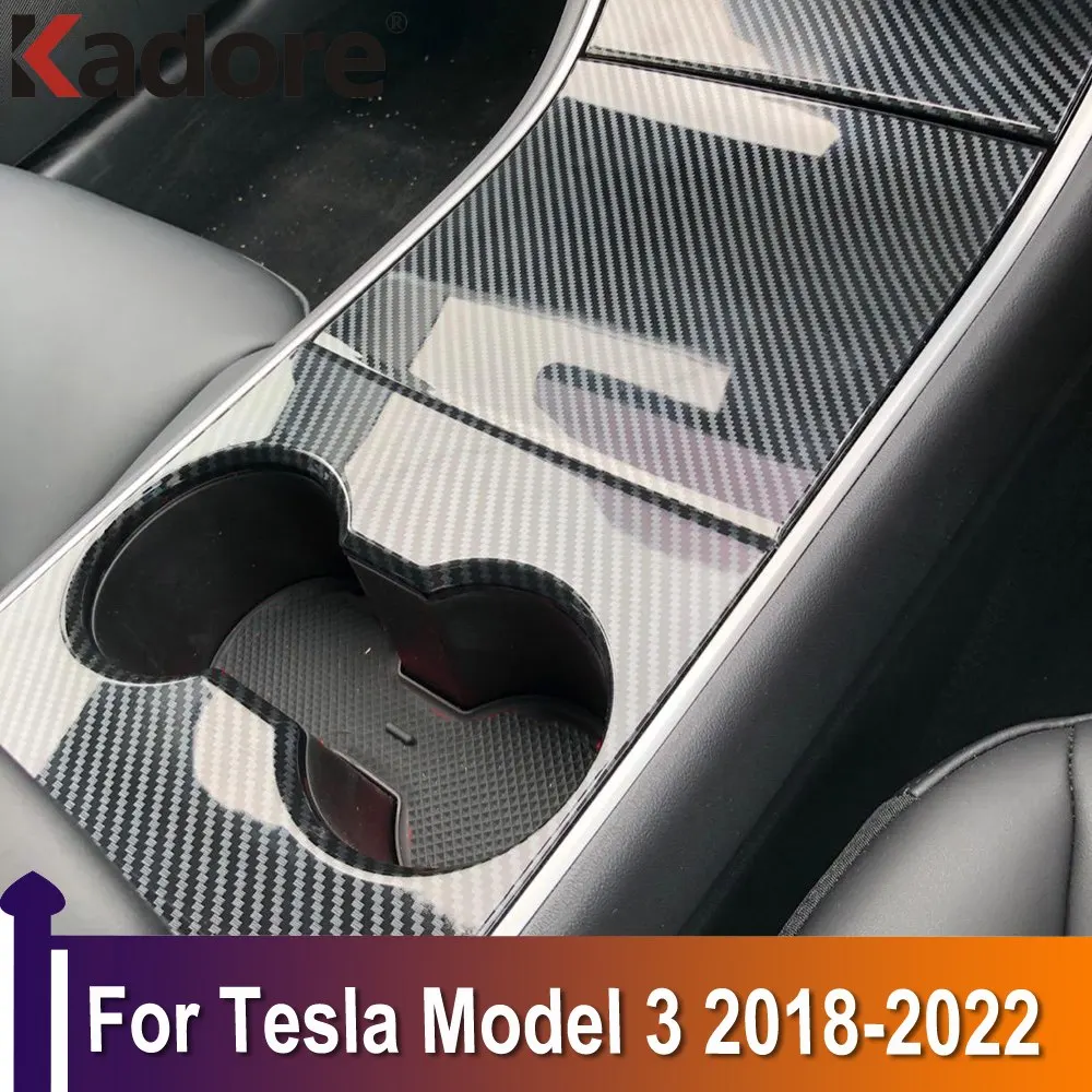 

Central Control Water Cup Holder Panel Trim For Tesla Model 3 2018-2020 2021 2022 Sticker Car Styling Interior Accessories
