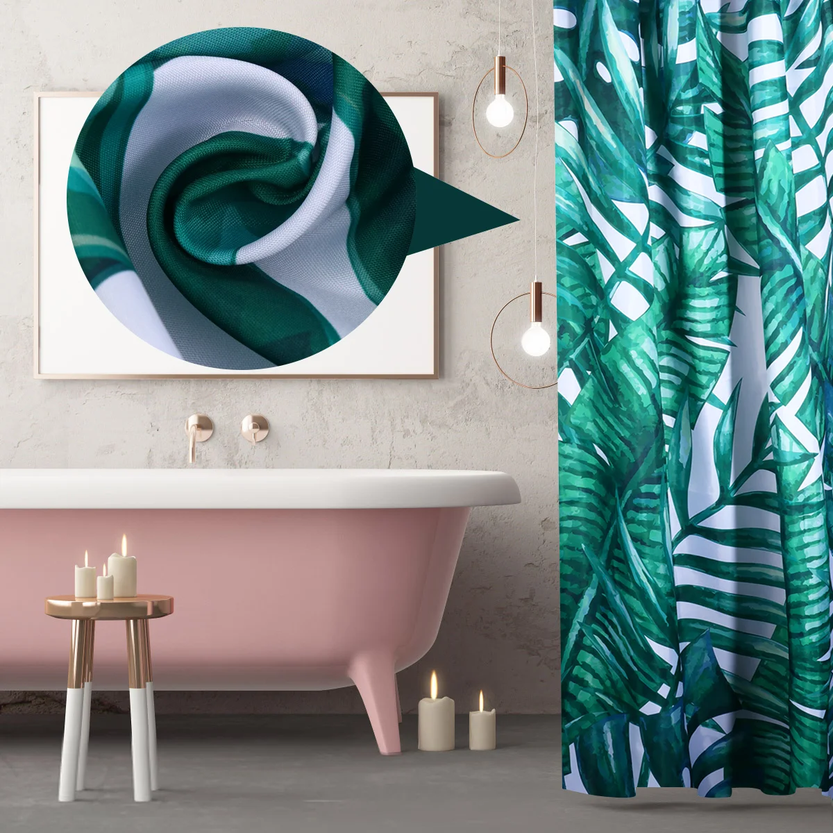 

Тропические листья, драпированные, для ванной комнаты, Оконные покрытия, аксессуары для ванной комнаты, листья, японская душевая занавеска С банановыми листьями