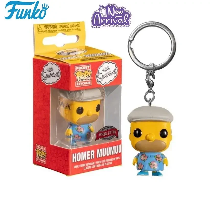 Брелок Funko Pop Pocket The Simpsons Homer Muumuu виниловая фигурка коллекция моделей игрушки для