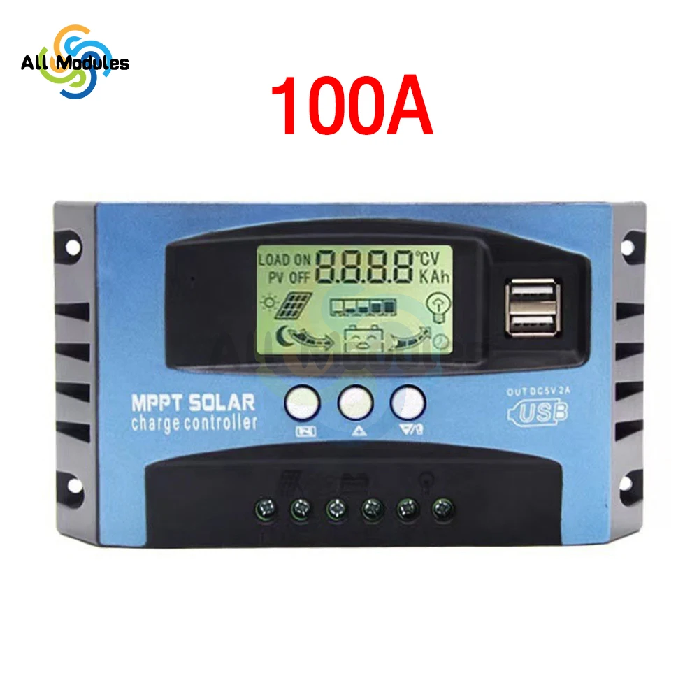 12V/24V DC Input MPPT Solar Charge Controller LCD Display Solar Panel Regulator for Gel Sealed Lithium Battery
