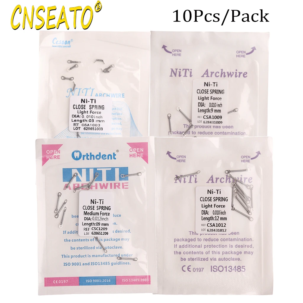 10 шт. Стоматологическая Ортодонтическая Закрытая пружинная катушка Niti одиночные