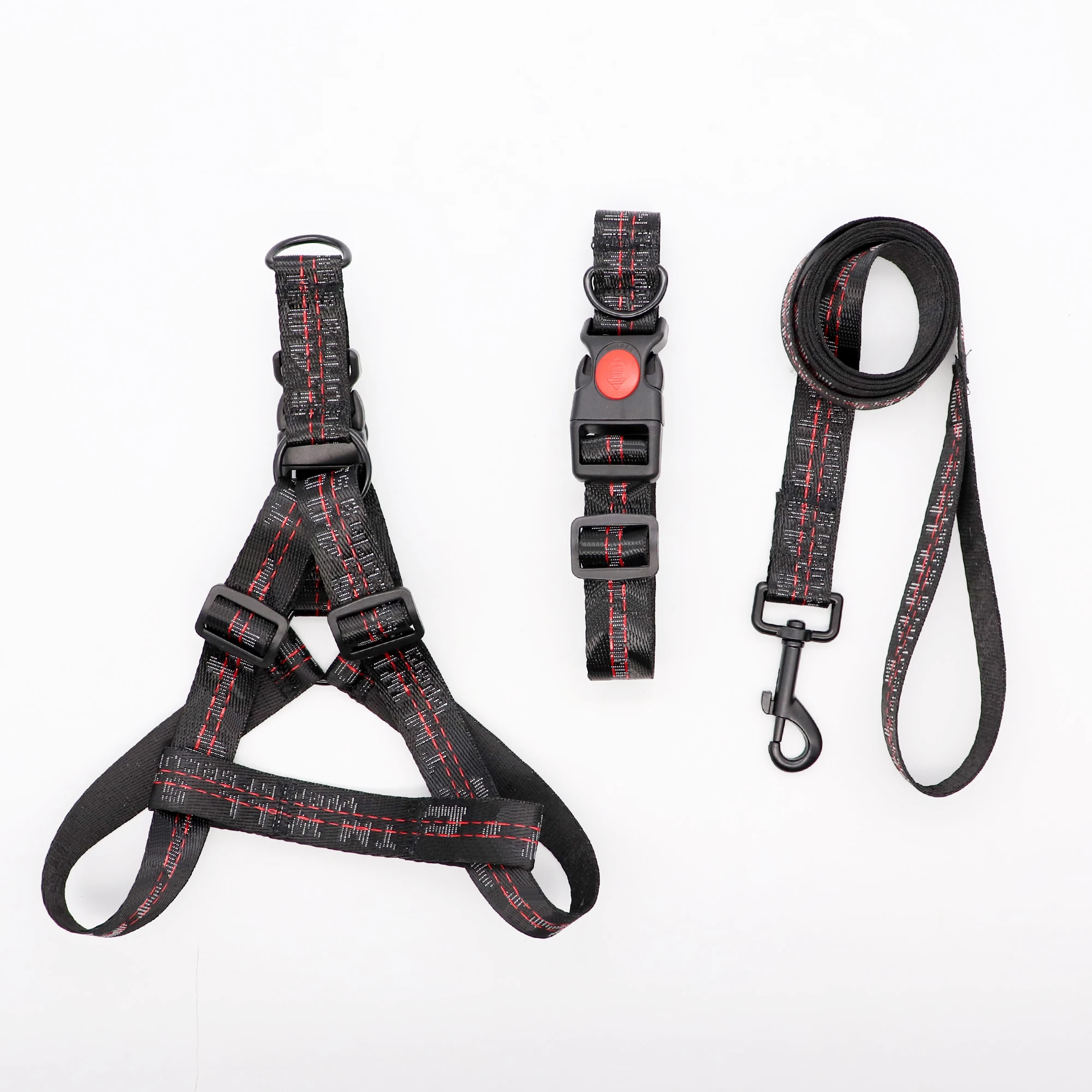 Fashion Pet Dog Collar Set No-Pull Dog Harness Leash Set Durable Adjustable Dog Leash French Bulldog Pet Supplies