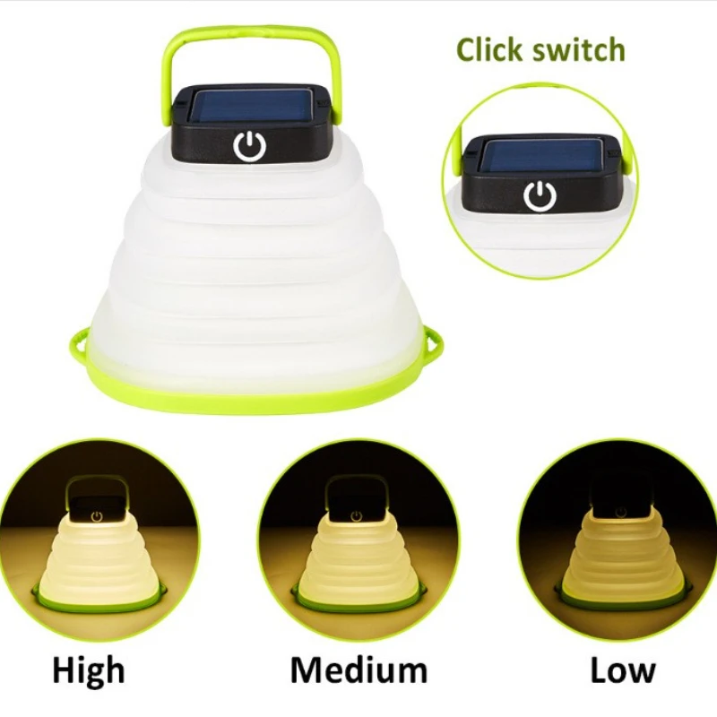 Солнечный фонарь для кемпинга термоусадочный подвесной силиконовый светильник