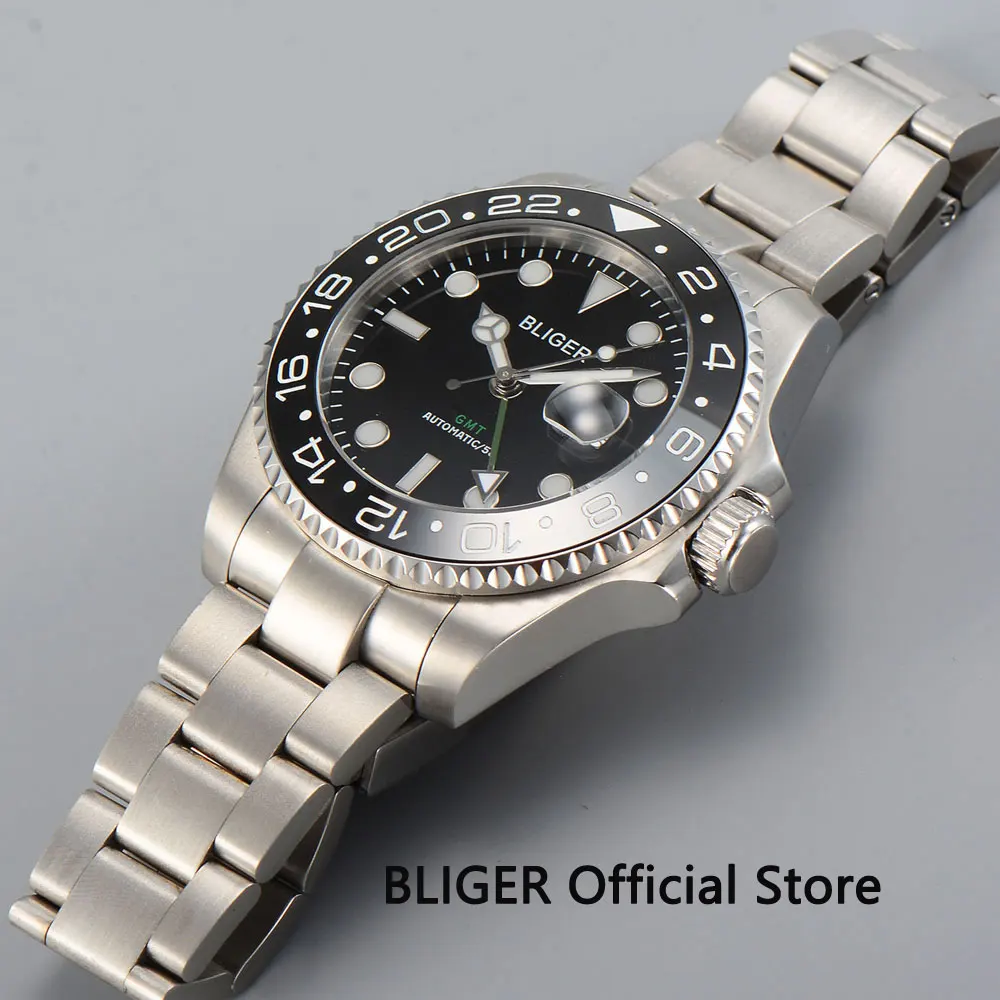 Автоматические Мужские часы BLIGER 40 мм со стандартным браслетом из нержавеющей