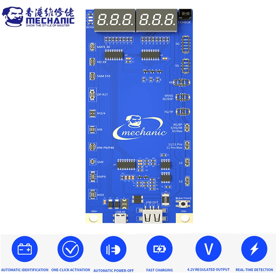 Батарейный чип MECHANIC панель с активной панелью для iPhone 5 6 7 8 X XS MAX XR 11 12 13 MINI PRO тестер