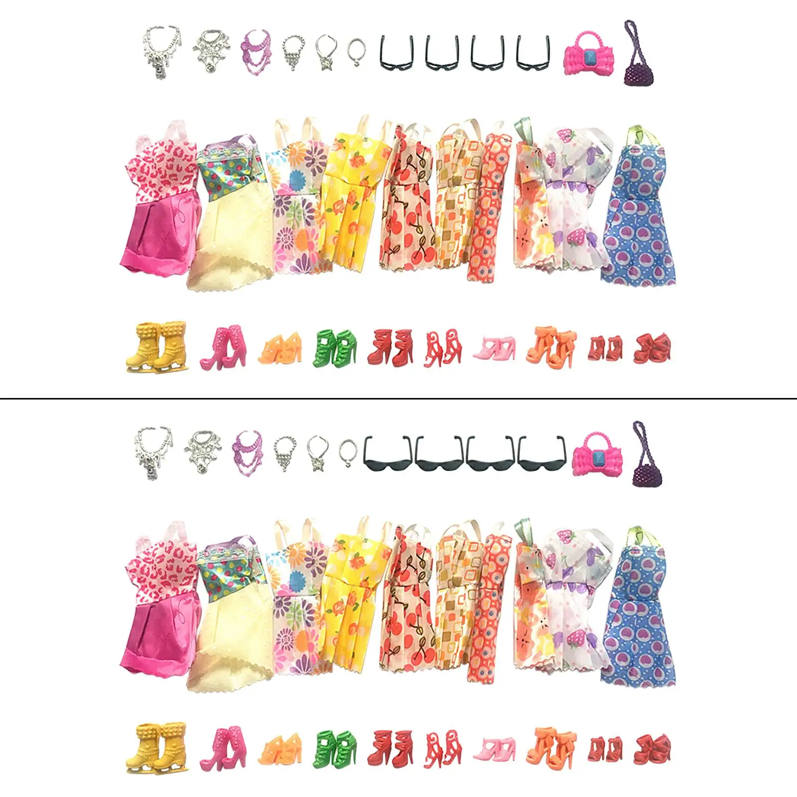 

32 Pieces Fashion Doll Dress Clothes Set Daily Wear Clothing Handmade for 1:6 Baby Doll Accessory Dressup Kids Birthday Gift