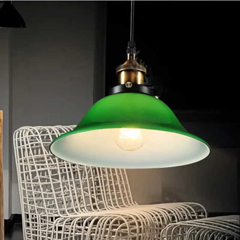 Винтажный подвесной светильник из Изумрудного Стекла лампа для бара кафе кухни
