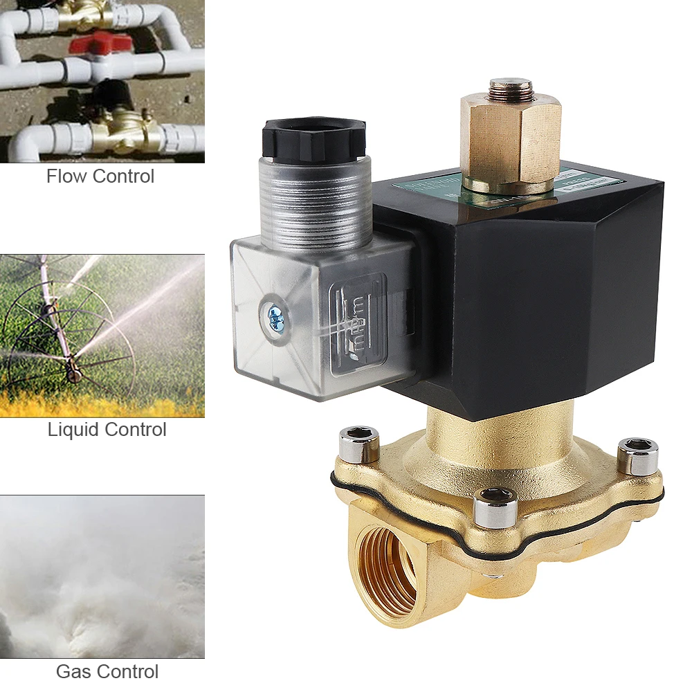 

DC 12V Brass Electric Solenoid Valve with Long Open Type and 1/2" Interface for Air Cannon / Air Compressor