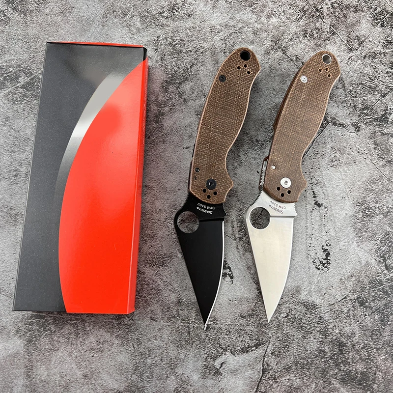 

Складной нож Spy Para 3 C223, ручка из микрокарты, со стальным лезвием Mark S30V, тактический Мультитул для выживания, кемпинга, повседневного использо...