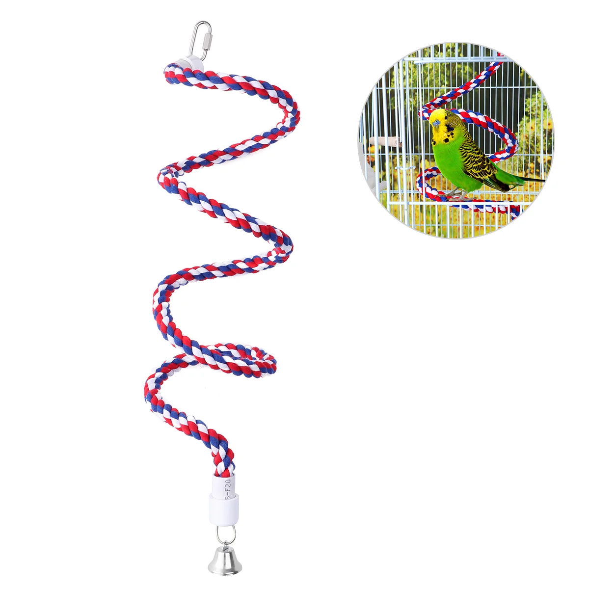 

UEETEK Twist String Colorful Durable Funny Bird Swing Perch Rope Ladder for Pet Traning Parakeet