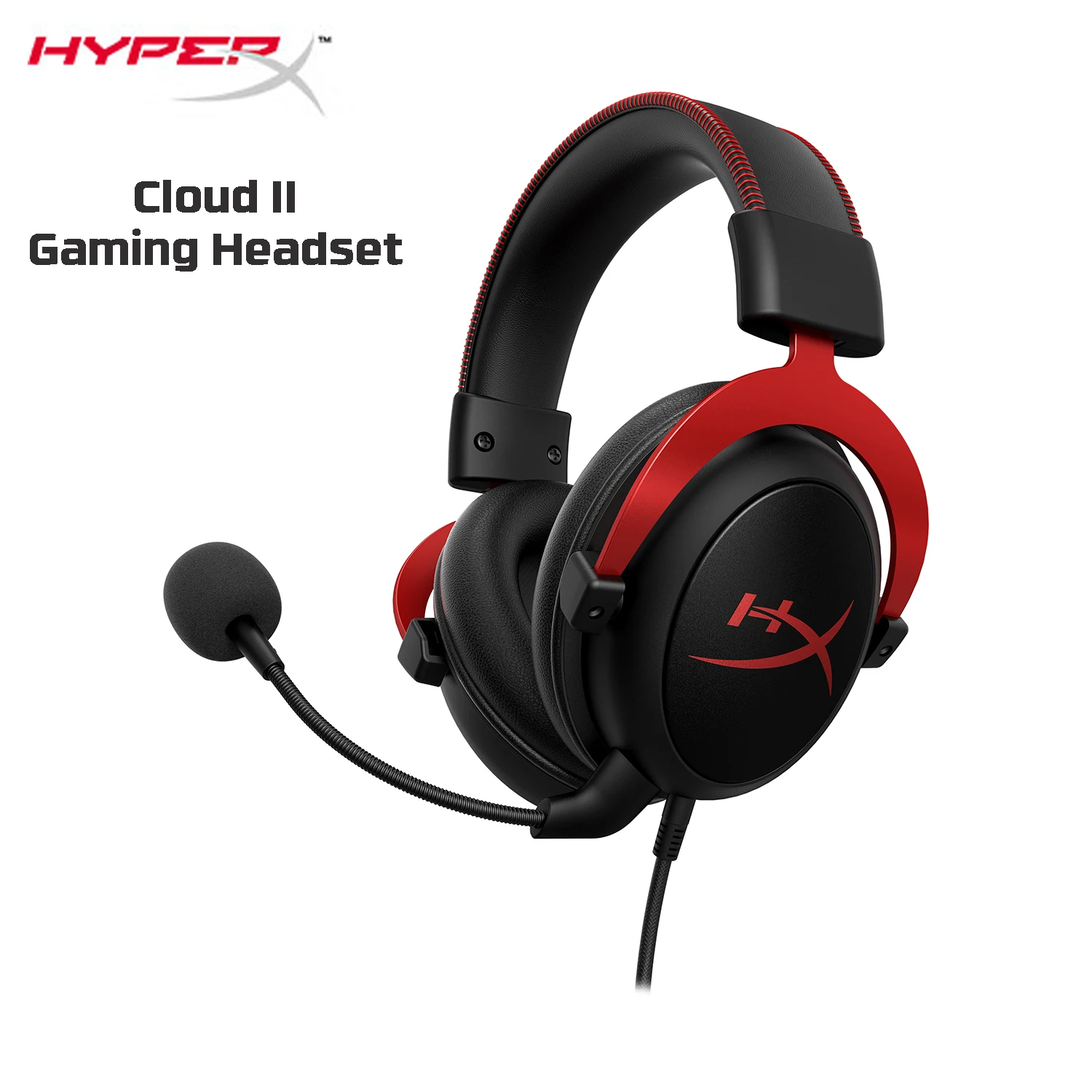 

HyperX Cloud II Wired Hi-Fi Gaming Headset Detachable Microphone Works with PC/PS5/PS4/Nintendo Switch/Xbox One/X|S