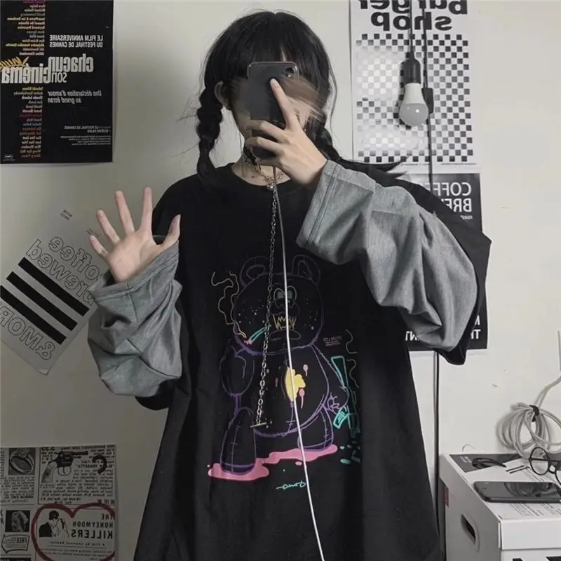 Японская Милая крутая футболка для девочек Весенняя новая Корейская версия