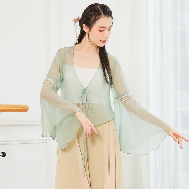 

Классическая танцевальная одежда Menghualu, элегантная сказочная искусственная, шифоновая тренировочная одежда, произведение в китайском старинном стиле