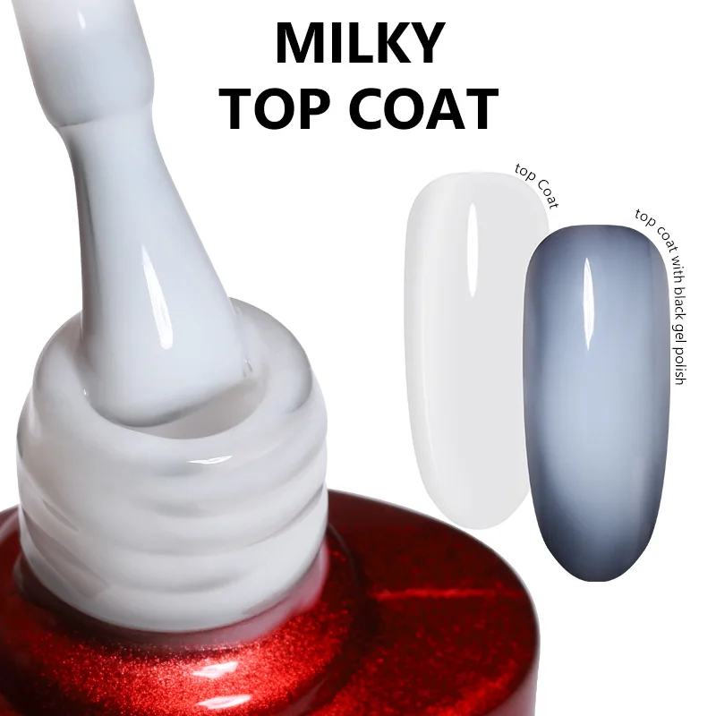 Гель-лак полупрозрачный молочный полуперманентный для ногтей 10/30 мл