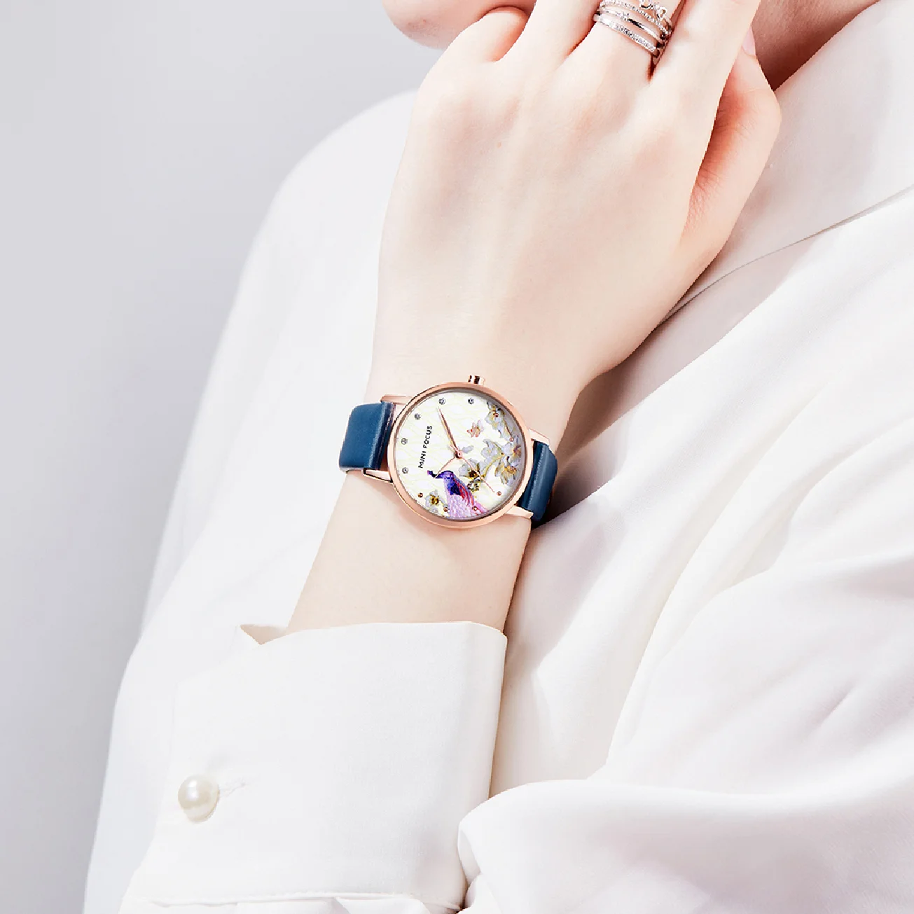 MINI FOCUS Fashion Women Blue Quartz Watch Top Brand Luxury Lady Leather Watchband Casual Waterproof Wristwatch Gift for Girl enlarge