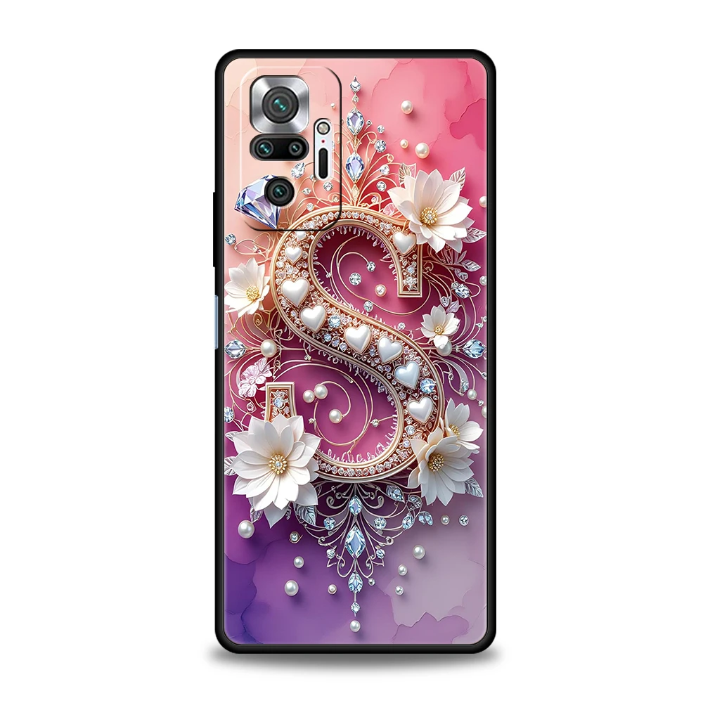 Чехол для телефона Present для Redmi 14C 13C 10C Note 15 14 13 12 11 K40 K50 Gaming Pro Plus, мягкий, великолепный, изысканный, с буквами S M. (art.: 3920dcd99456d) - 3920dcd99456d