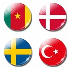 Дания, Камерун, Швеция, Турция, флаг 30 мм, магнит на холодильник, стеклянный купол, магнитные наклейки на холодильник, держатель для заметок, домашний декор