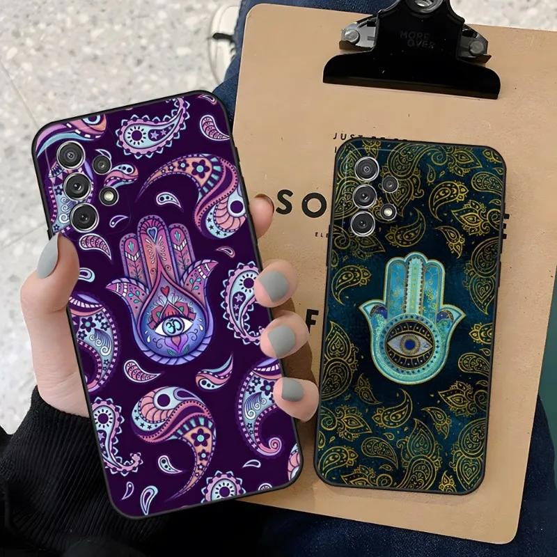 

Hamsa Hand Of Fatima Art Phone Case For Samsung S23 S30 S21 S22 S20 S9 S10 S8 S7 S6 Pro Plus Edge Ultra Fe Lite Silicone Coque