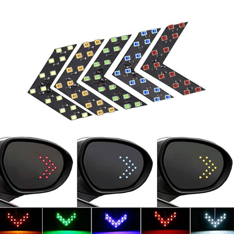 

2psc 14SMD LED Arrow Panel Car Rearview Mirror Indicator Turn Signal Light Car 12V LED Rearview Mirror Mirror Light Accessorie