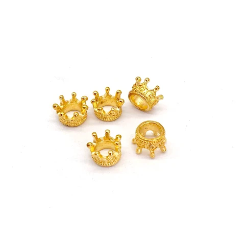 Бусины в форме короны из сплава под золото и серебро, 7 х10 мм, 10/20 шт.