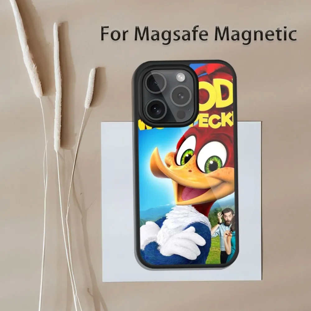 Мультяшный чехол для телефона W-Вуди W-Woodpecker магнитной индуктивной зарядки iPhone 13 12