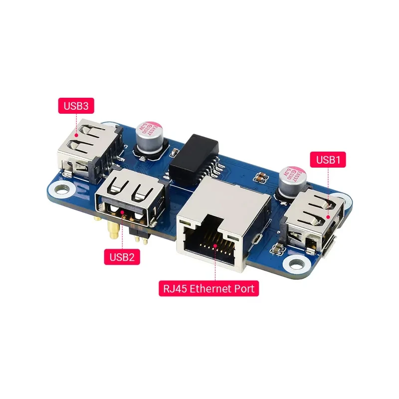 Фото Комплект расширения Zero 2W Ethernet USB HUB HAT для Raspberry Pi 2, 3B, 3, 4 Model B, 5 №5