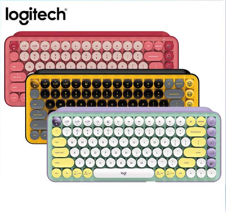

Original Logitech POP KEYS Wireless Mechanical keyboard Portable TTC Brown Switch Office Retro Punk Small Dot Bubble keyboard