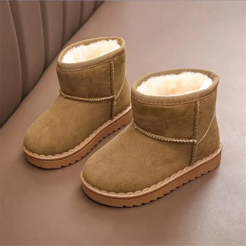 

Fashion Girls Snow Boots Warm Fur Children Winter Boots Black Kids Boys Casual Shoe