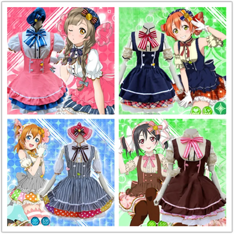 Аниме Lovelive love live Косплей из 9 человек конфетная горничная униформа Tojo/ Umi/ Eli/