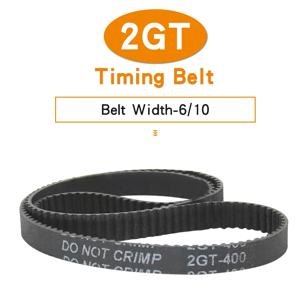 

Toothed Belt 2GT-390/392/396/400406/410/420/426/430/444 Closed Loop Rubber Transmission Belt Width 6/10 mm For 3D Printer Parts