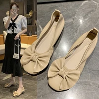 2022 sweet bow flat women shoes casual slip on loafers comfortable woman shallow single shoes comfortable lady footwear autumn