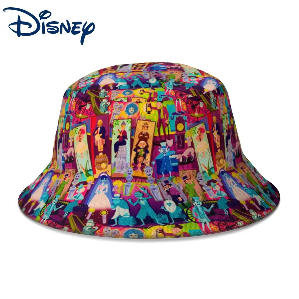 

Retro Haunted Mansion Collage Bucket Hats for Women Men Outdoor Foldable Bob Fishing Fisherman Hats Girls Boys Panama Sun Cap