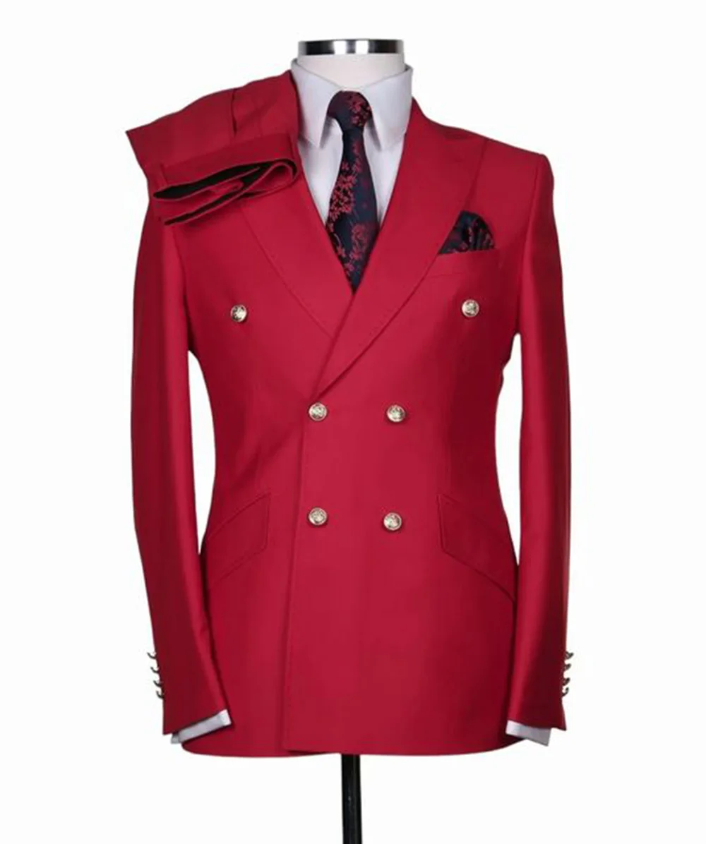 Męski garnitur dla pana młodego na zamówienie Zestaw sukni ślubnych Dwurzędowy męski 2-częściowy marynarka imprezę Spodnie Slim Fit