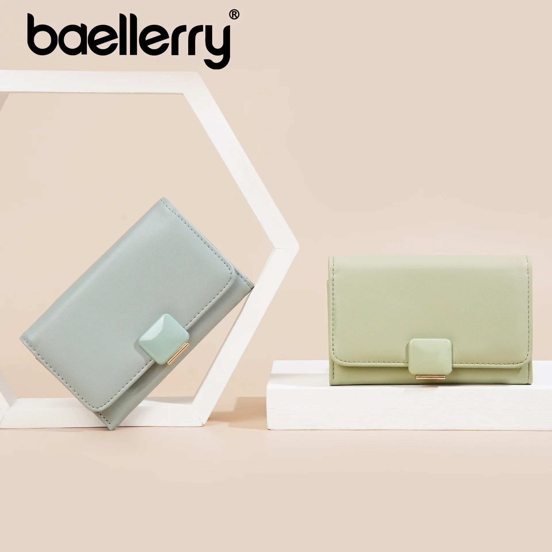 Новинка 2024 Женский кошелек средней длины однотонный держатель для карт в