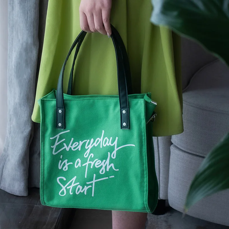 Large Capacity Women Canvas Tote Bag Solid Color Ladies Casual Handbag Shoulder Bag Large Capacity Cotton Reusable Shopping Bag