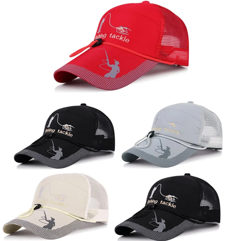 

New Mesh Fishing Cap with Drawstring Adjustable Sports Sun Visor Hat Unisex fishing Sport Baseball Multifunction Caps