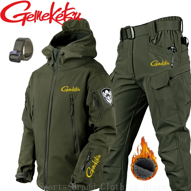 Новинка 2024 утепленный костюм для альпинизма мужской из мягкой кожи акулы с