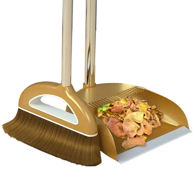 

Broom And Dustpan Set Dust Pan And Broom With Long Handle Indoor Floor Cleaning Broom And Dustpan Kit with Comb Shape Filter Hot