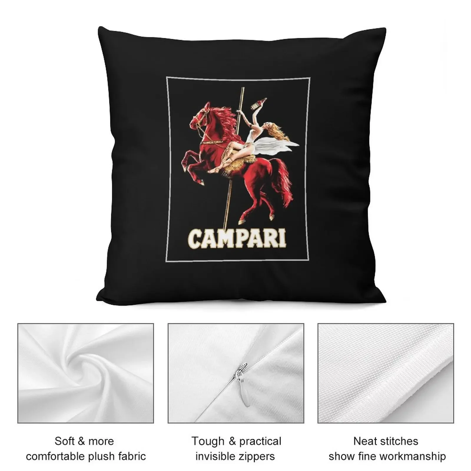 Винтажная подушка Campari Wine and Liquor Spirits Red Horse с художественным принтом роскошная