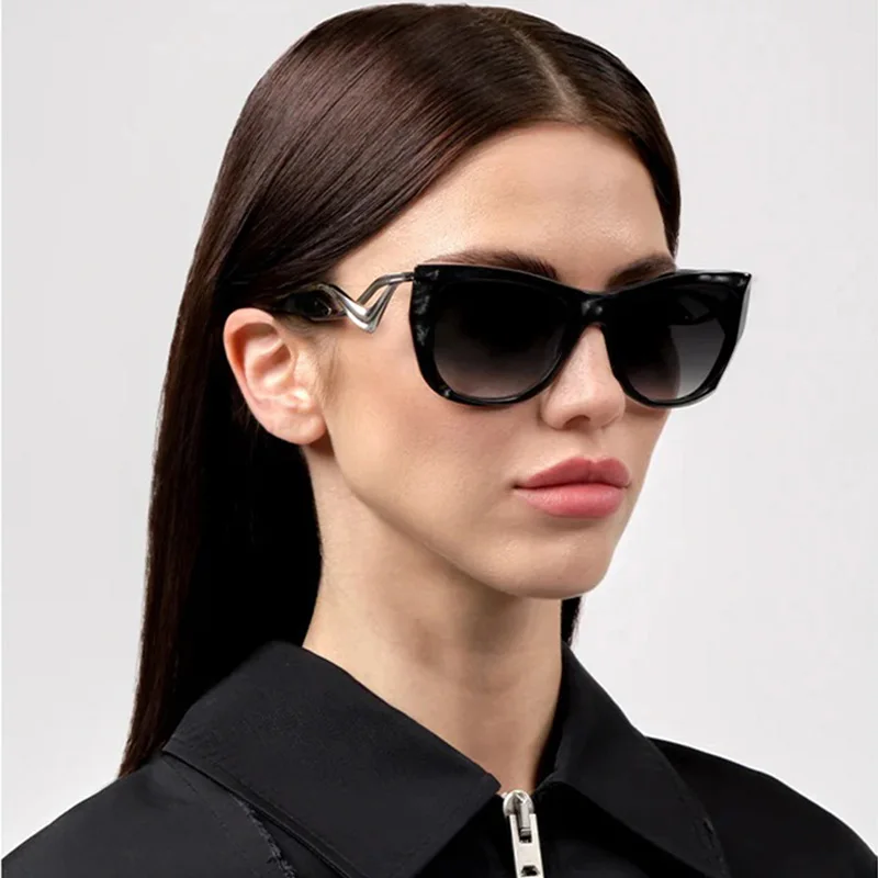 Роскошные дизайнерские солнцезащитные очки кошачий глаз для женщин 2024 модные