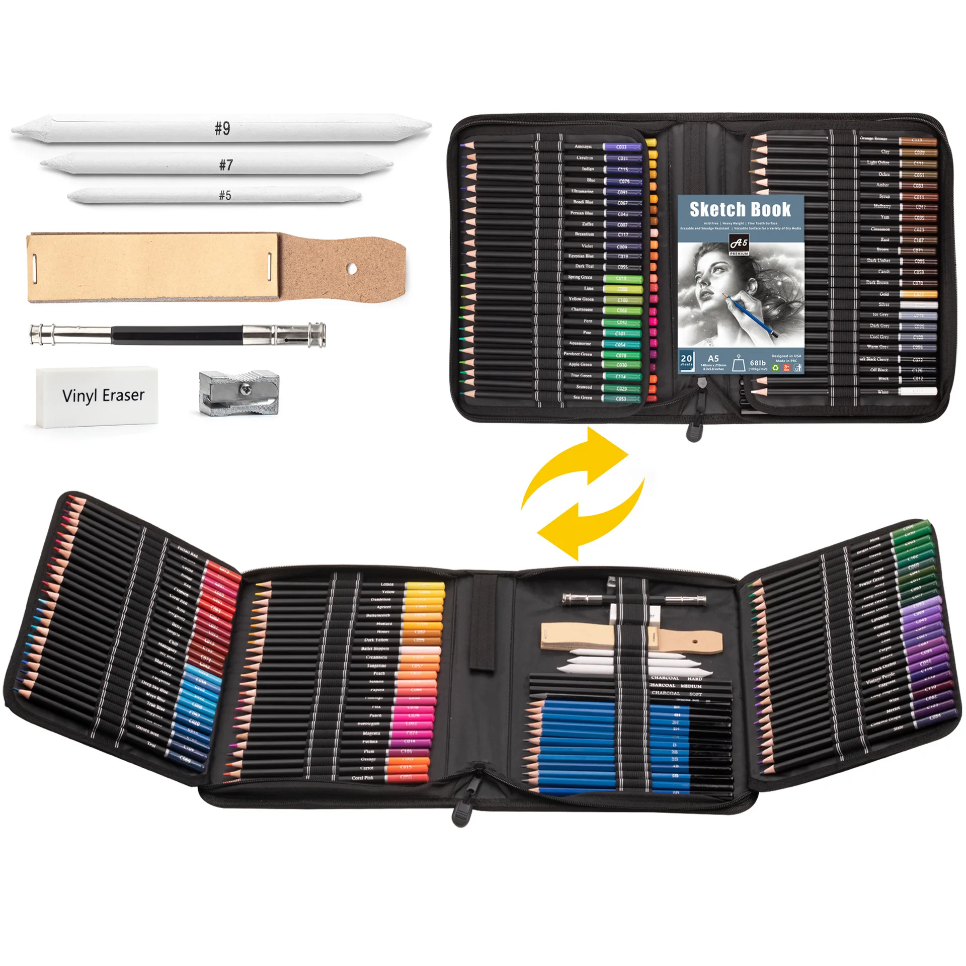 S Set Drawing Pencils And Sketching Kit Art Tool Kit Professional Art Supplies Set Kid Gift