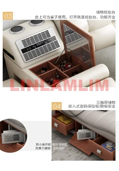 Многофункциональная cama Camas de masaje Ultimate tapizadas освещенные с Bluetooth limpiador aire