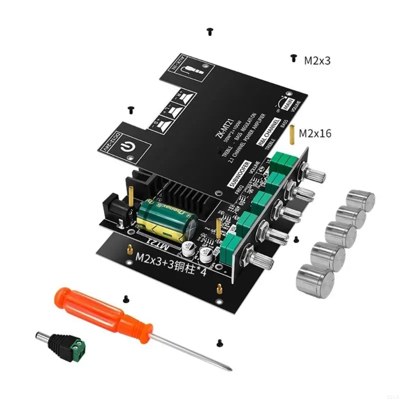 Цифровой модуль усилителя мощности 2.1Channel BluetoothCompatible 50WX2+100W