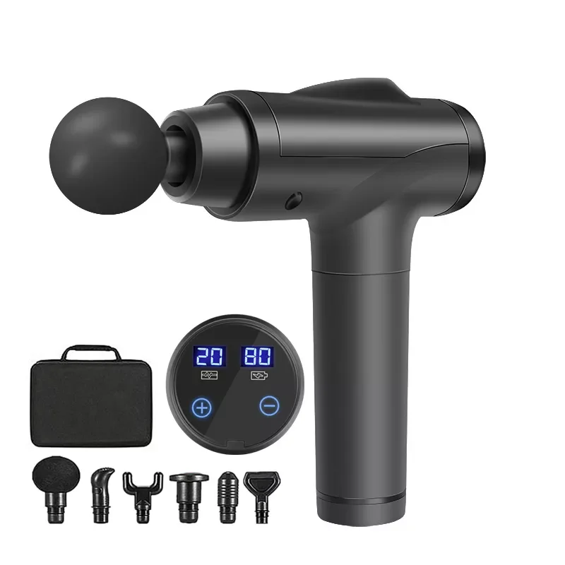 

New LCD Display Massage Gun Rechargeable Deep Tissue Percussion Muscle Massager for Pain Relief Handheld Electric Body Massager