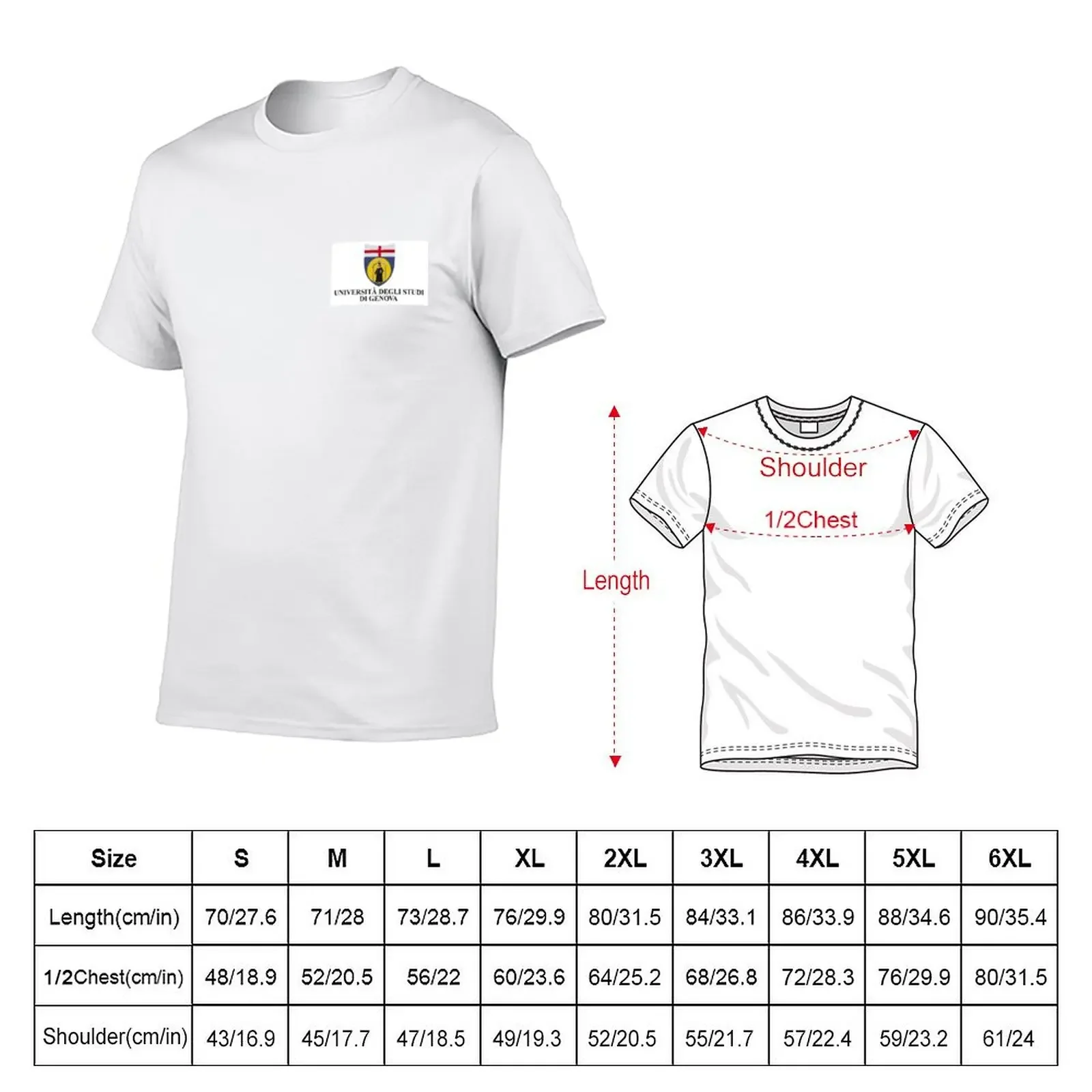 Футболка Università degli studi di Genova Logo T-Shirt дизайнерские рубашки топы заготовки мужские