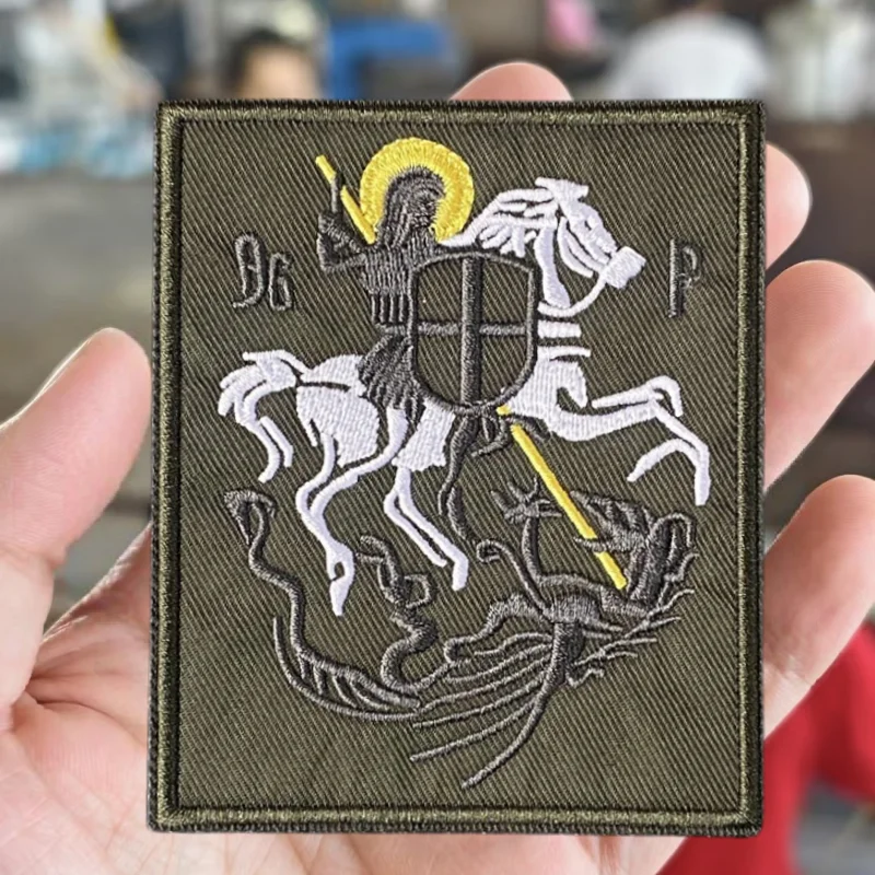 Фото Нашивка с вышивкой Saint George Knight, тактические нашивки на липучке для одежды, значок боевого моря, декоративная наклейка на рюкзак, повязка на руку №2