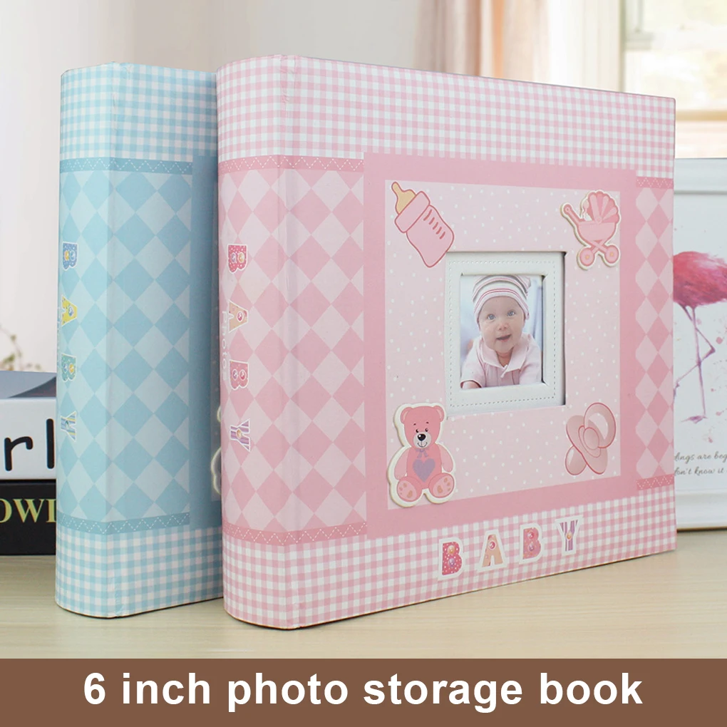 

6-inch 200 Pockets Baby Growth Party Photo Book Photos Postcards Letters Greeting Card Storage Album Birthday Gift Pink